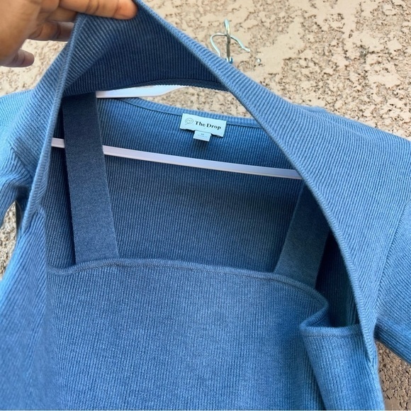 The Drop Women's Nomi Cropped Sweater Top Womens Size Medium Blue - Picture 9 of 12